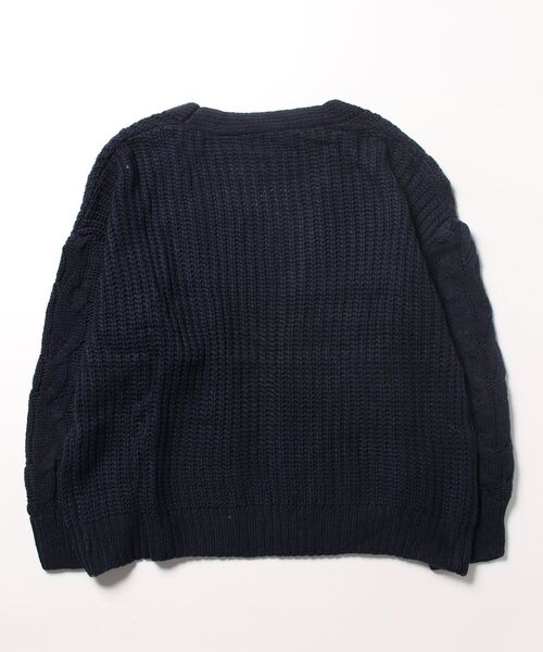 Burner(バーナー)の「【OKUOKU 0909】ボリュームカーディガン ボレロ oku-tops-683776157908-25 U(カーディガン/ボレロ・レディース・ブルー系その他/ネイビー/オフホワイト・FREE)」の4枚目の写真