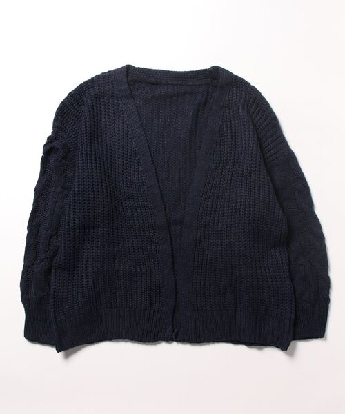 Burner(バーナー)の「【OKUOKU 0909】ボリュームカーディガン ボレロ oku-tops-683776157908-25 U(カーディガン/ボレロ・レディース・ブルー系その他/ネイビー/オフホワイト・FREE)」の5枚目の写真