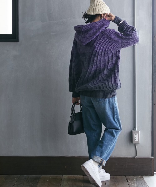 GEVS.（ジェイヴィス）の「＜大きいサイズ＞ グラデーションニットパーカー GEVS.（ニット/セーター・レディース・ブルー系/ピンク系/パープル系・L/LL/3L/4L/5L）」の20枚目の写真