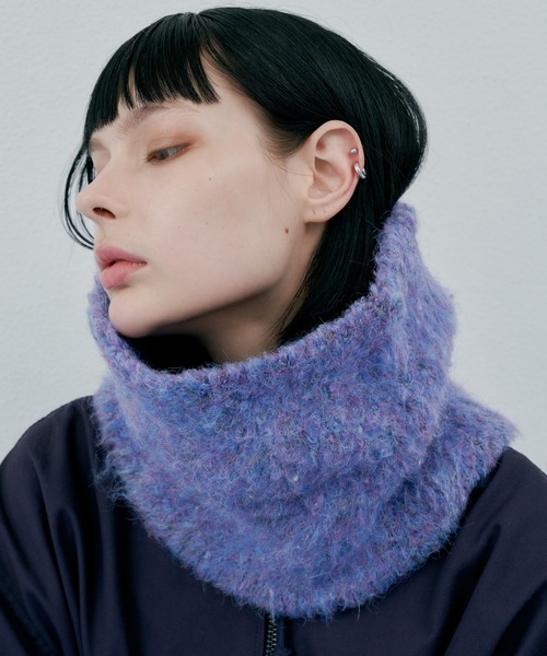 AIVER(アイバー)の「AIVER 起毛ニットスヌード(ネックウォーマー/スヌード・メンズ・ライトグレー/パープル/ブラック・FREE)」の3枚目の写真
