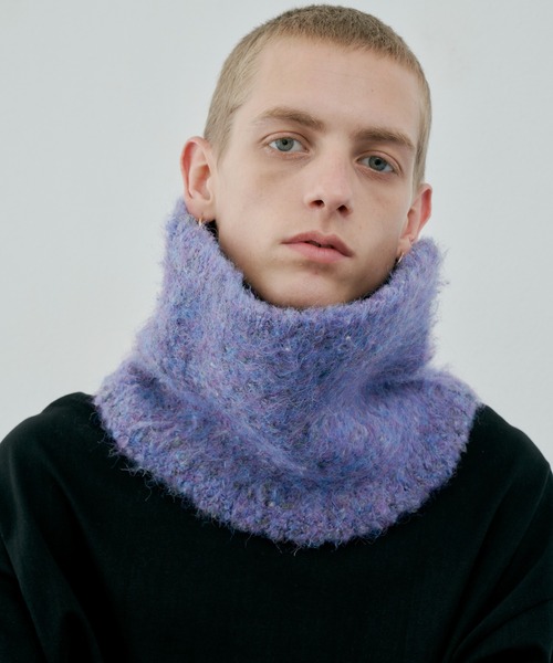 AIVER(アイバー)の「AIVER 起毛ニットスヌード(ネックウォーマー/スヌード・メンズ・ライトグレー/パープル/ブラック・FREE)」の16枚目の写真