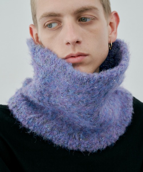 AIVER(アイバー)の「AIVER 起毛ニットスヌード(ネックウォーマー/スヌード・メンズ・ライトグレー/パープル/ブラック・FREE)」の18枚目の写真