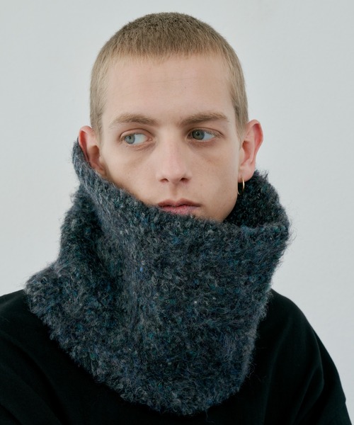 AIVER(アイバー)の「AIVER 起毛ニットスヌード(ネックウォーマー/スヌード・メンズ・ライトグレー/パープル/ブラック・FREE)」の6枚目の写真