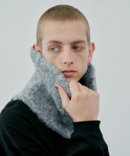 AIVER(アイバー)の「AIVER 起毛ニットスヌード(ネックウォーマー/スヌード・メンズ・ライトグレー/パープル/ブラック・FREE)」の11枚目の写真