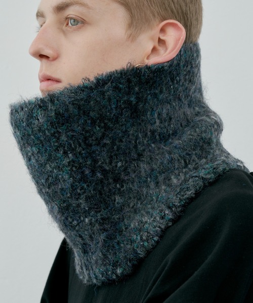 AIVER(アイバー)の「AIVER 起毛ニットスヌード(ネックウォーマー/スヌード・メンズ・ライトグレー/パープル/ブラック・FREE)」の7枚目の写真