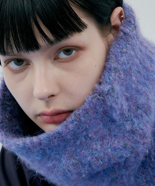 AIVER(アイバー)の「AIVER 起毛ニットスヌード(ネックウォーマー/スヌード・メンズ・ライトグレー/パープル/ブラック・FREE)」の15枚目の写真