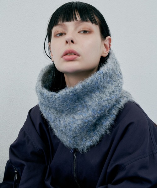 AIVER(アイバー)の「AIVER 起毛ニットスヌード(ネックウォーマー/スヌード・メンズ・ライトグレー/パープル/ブラック・FREE)」の9枚目の写真