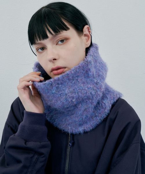 AIVER(アイバー)の「AIVER 起毛ニットスヌード(ネックウォーマー/スヌード・メンズ・ライトグレー/パープル/ブラック・FREE)」の14枚目の写真