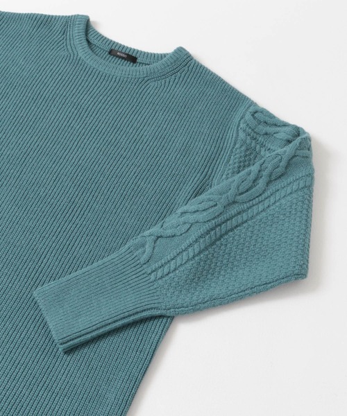 URBAN RESEARCH ROSSO WOMEN（アーバンリサーチ　ロッソ）の「片畦袖柄編みニットワンピース（ワンピース・レディース・グレー/グリーン系その他/ベージュ・FREE）」の4枚目の写真