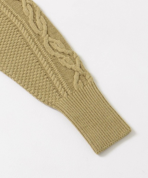 URBAN RESEARCH ROSSO WOMEN（アーバンリサーチ　ロッソ）の「片畦袖柄編みニットワンピース（ワンピース・レディース・グレー/グリーン系その他/ベージュ・FREE）」の7枚目の写真