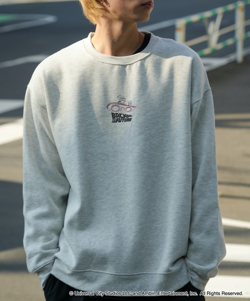 OUTDOOR PRODUCTS（アウトドアプロダクツ）の「【OUTDOOR PRODUCTS/アウトドアプロダクツ】【Back to the Future/バック・トゥ・ザ・フューチャー】デロリアン　 コラボ　 裏起毛　クルートレーナ－　スウェット　 ドロップショルダー 　オーバーサイズ　バックプリント（スウェット・メンズ・ブラック/オフホワイト/杢グレー/ブルーグレー・MEDIUM/X-LARGE/LARGE）」の10枚目の写真