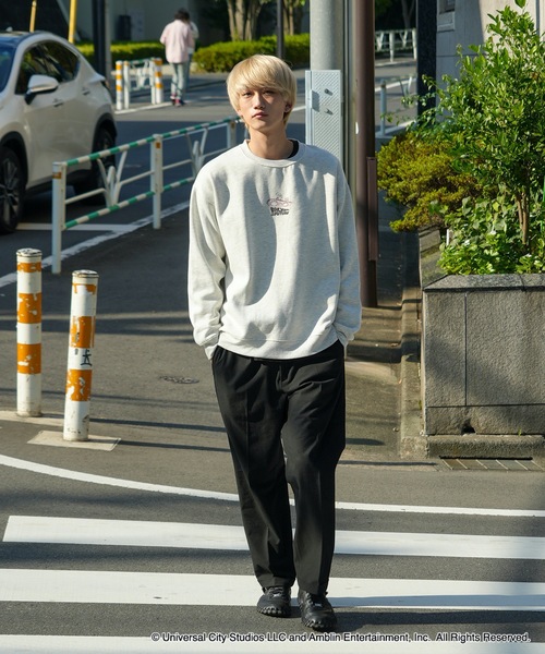 OUTDOOR PRODUCTS（アウトドアプロダクツ）の「【OUTDOOR PRODUCTS/アウトドアプロダクツ】【Back to the Future/バック・トゥ・ザ・フューチャー】デロリアン　 コラボ　 裏起毛　クルートレーナ－　スウェット　 ドロップショルダー 　オーバーサイズ　バックプリント（スウェット・メンズ・ブラック/オフホワイト/杢グレー/ブルーグレー・MEDIUM/X-LARGE/LARGE）」の5枚目の写真