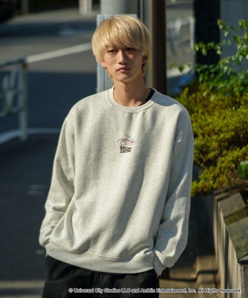 OUTDOOR PRODUCTS（アウトドアプロダクツ）の「【OUTDOOR PRODUCTS/アウトドアプロダクツ】【Back to the Future/バック・トゥ・ザ・フューチャー】デロリアン　 コラボ　 裏起毛　クルートレーナ－　スウェット　 ドロップショルダー 　オーバーサイズ　バックプリント（スウェット・メンズ・ブラック/オフホワイト/杢グレー/ブルーグレー・MEDIUM/X-LARGE/LARGE）」の8枚目の写真