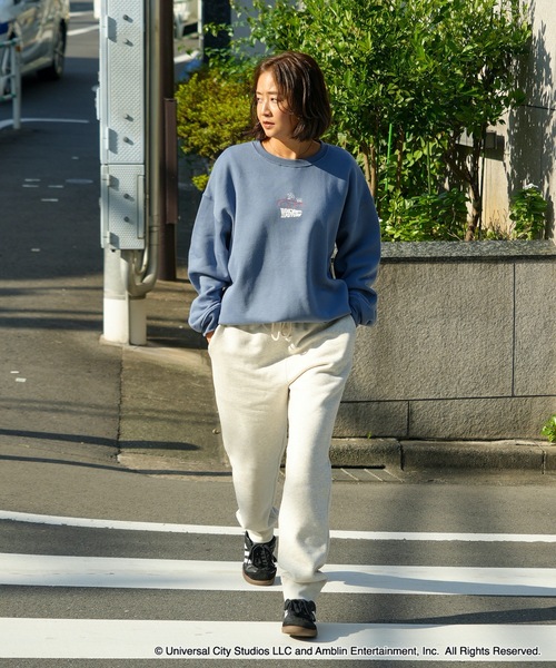 OUTDOOR PRODUCTS（アウトドアプロダクツ）の「【OUTDOOR PRODUCTS/アウトドアプロダクツ】【Back to the Future/バック・トゥ・ザ・フューチャー】デロリアン　 コラボ　 裏起毛　クルートレーナ－　スウェット　 ドロップショルダー 　オーバーサイズ　バックプリント（スウェット・メンズ・ブラック/オフホワイト/杢グレー/ブルーグレー・MEDIUM/X-LARGE/LARGE）」の11枚目の写真