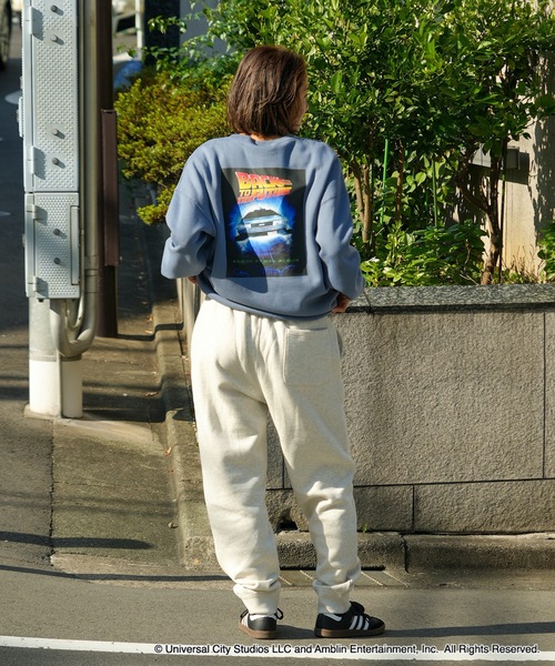 OUTDOOR PRODUCTS（アウトドアプロダクツ）の「【OUTDOOR PRODUCTS/アウトドアプロダクツ】【Back to the Future/バック・トゥ・ザ・フューチャー】デロリアン　 コラボ　 裏起毛　クルートレーナ－　スウェット　 ドロップショルダー 　オーバーサイズ　バックプリント（スウェット・メンズ・ブラック/オフホワイト/杢グレー/ブルーグレー・MEDIUM/X-LARGE/LARGE）」の13枚目の写真