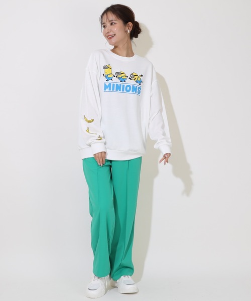 MINIONS（ミニオンズ）の「親子お揃い ミニオン 裏毛袖デザイントレーナー 9103A（スウェット・レディース・ホワイト・M/L）」の6枚目の写真