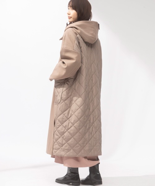 AnNet(アネット)の「ライクサーモ キルティング切り替え ロングコート(その他アウター・レディース・ブラック/ブラウン・3L/4L/5L)」の7枚目の写真