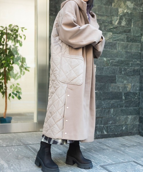 AnNet(アネット)の「ライクサーモ キルティング切り替え ロングコート(その他アウター・レディース・ブラック/ブラウン・3L/4L/5L)」の18枚目の写真