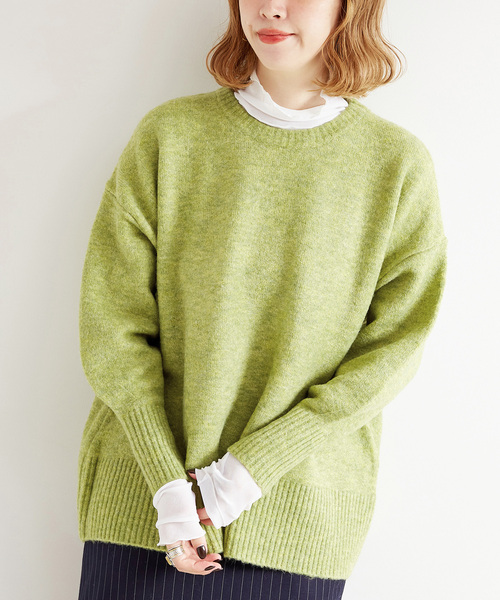 B.C STOCK(ベーセーストック)の「《追加》FOXMIXクルーネックプルオーバー(ニット/セーター・レディース・ブルー/ブラウン/オレンジ/サックスブルー/グリーン・FREE)」の2枚目の写真