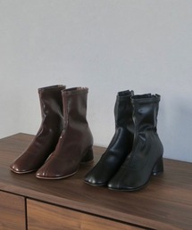 Reurie'（レウリィ）の「ラウンドヒールブーツ / round heel boots ショートブーツ ストレッチブーツ ラウンドトゥ（ブーツ）」