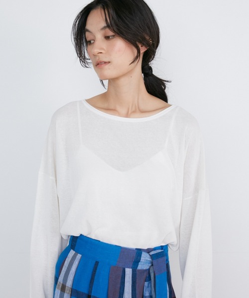 INED（イネド）の「ワイドシアーニットプルオーバー（ニット/セーター・レディース・ベージュ/ピンク/オフホワイト/ブラック・9号）」の18枚目の写真