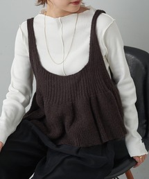 PUAL CE CIN | リブ×畦ニットビスチェ(ニット/セーター)