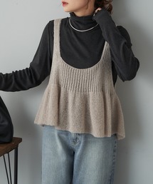 PUAL CE CIN | リブ×畦ニットビスチェ(ニット/セーター)