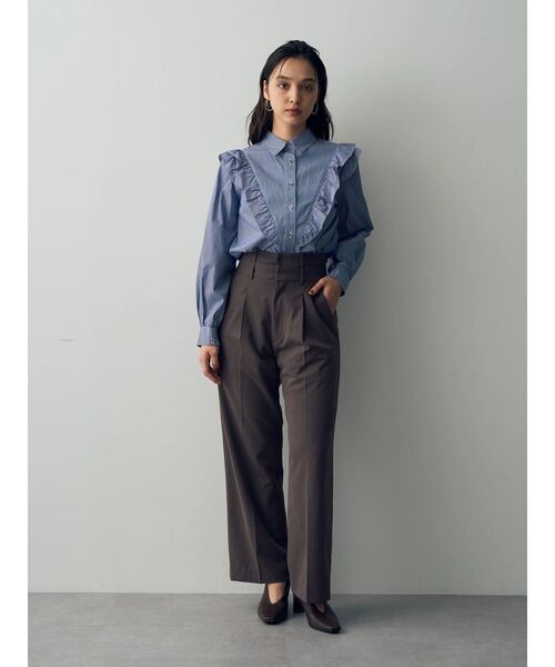 YECCA VECCA（イェッカヴェッカ）の「ダブルウエストストレートパンツ（その他パンツ・レディース・ベージュ/ブラウン/グレー・M-L/S/M）」の19枚目の写真