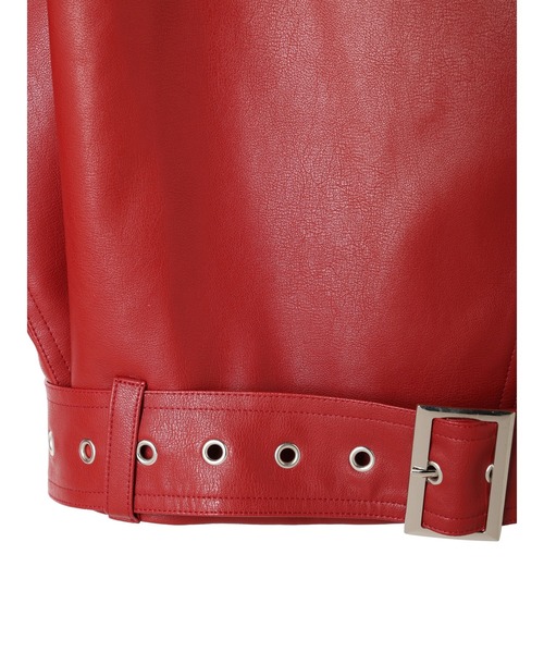 DURAS（デュラス）の「Rider jacket（ライダースジャケット・レディース・ブラック/レッド/ブラック×ゴールド・FREE）」の8枚目の写真