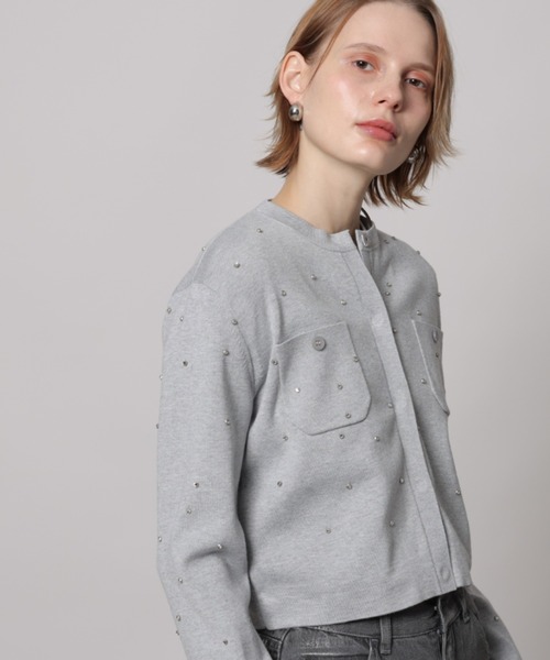 CADUNE（カデュネ）の「ラインストーンカーデ（ニット/セーター）」 - WEAR