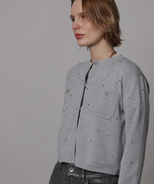 CADUNE（カデュネ）の「ラインストーンカーデ（ニット/セーター）」 - WEAR