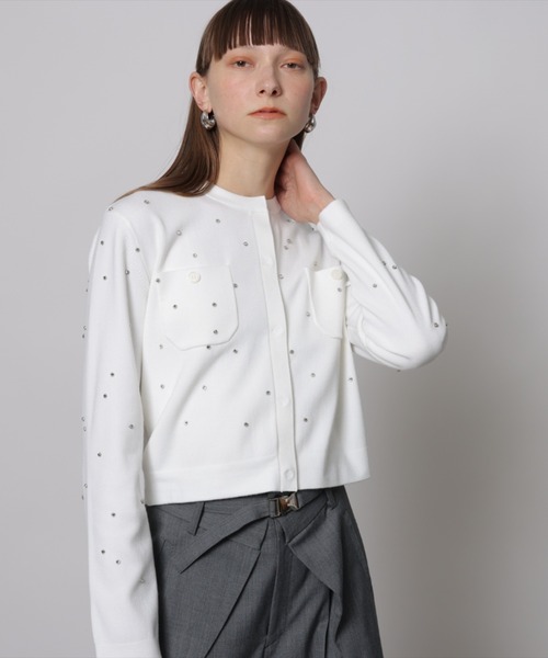 CADUNE（カデュネ）の「ラインストーンカーデ（ニット/セーター）」 - WEAR