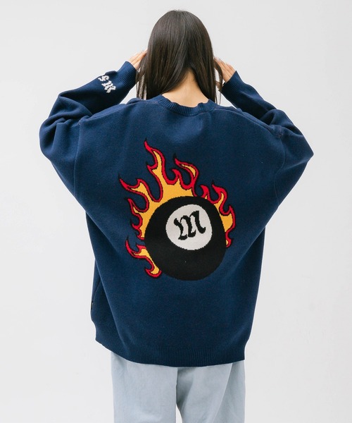 MFC STORE（エムエフシーストア）の「MFC STORE FLAME BALL CREW KNIT（ニット/セーター・メンズ・オフホワイト/ネイビー/ブラック・L/XL/M）」の3枚目の写真