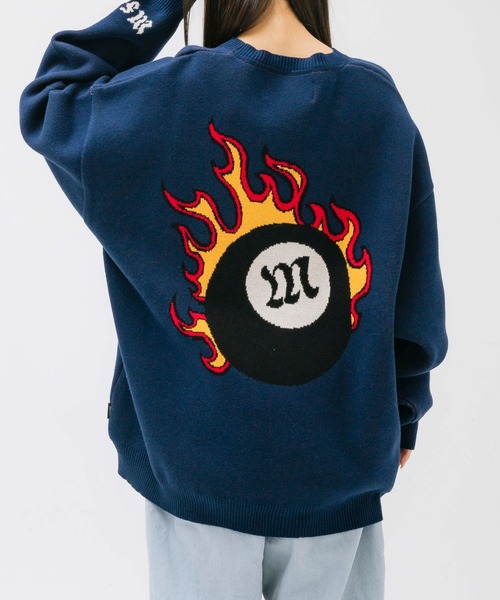 MFC STORE（エムエフシーストア）の「MFC STORE FLAME BALL CREW KNIT（ニット/セーター・メンズ・オフホワイト/ネイビー/ブラック・L/XL/M）」の7枚目の写真
