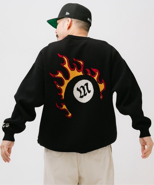 MFC STORE（エムエフシーストア）の「MFC STORE FLAME BALL CREW KNIT（ニット/セーター・メンズ・オフホワイト/ネイビー/ブラック・L/XL/M）」の5枚目の写真