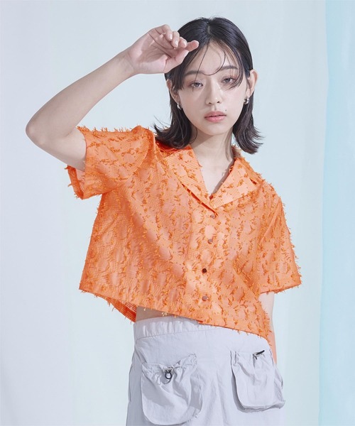 miette(ミエット)の「フリンジシアー開襟シャツ(シャツ/ブラウス・レディース・ネイビー/ホワイト/オレンジ・FREE)」の20枚目の写真