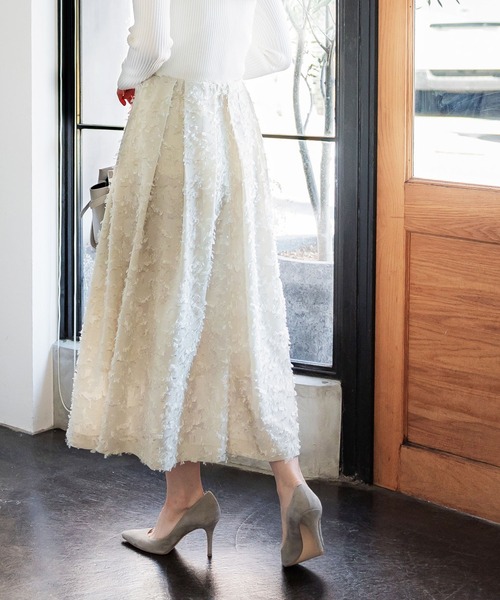 coca（coca）（コカ）の「ジャカードタックスカート（スカート・レディース・ライトベージュ/ブラック・M/L）」の11枚目の写真