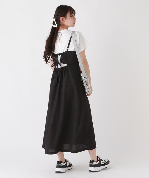 repipi armario（レピピ アルマリオ）の「バックリボンキャミワンピース（ワンピース・キッズ・アイボリー/ブラック/グレー・MEDIUM/LARGE）」の2枚目の写真