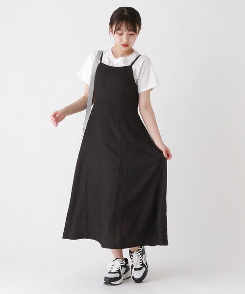 repipi armario（レピピ アルマリオ）の「バックリボンキャミワンピース（ワンピース・キッズ・アイボリー/ブラック/グレー・MEDIUM/LARGE）」の5枚目の写真