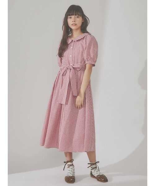 merry jenny（メリージェニー）の「シャツワンピース（シャツワンピース・レディース・レッド・FREE）」の2枚目の写真