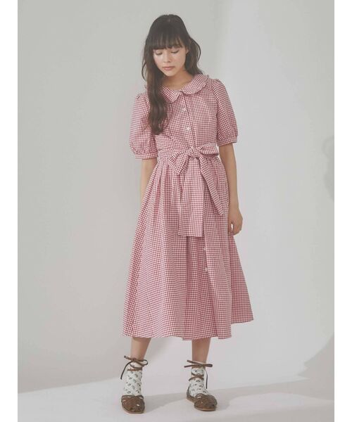 merry jenny（メリージェニー）の「シャツワンピース（シャツワンピース・レディース・レッド・FREE）」の4枚目の写真
