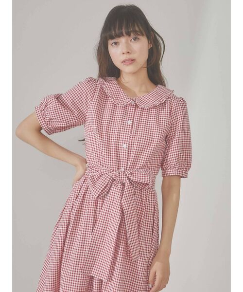 merry jenny（メリージェニー）の「シャツワンピース（シャツワンピース・レディース・レッド・FREE）」の6枚目の写真