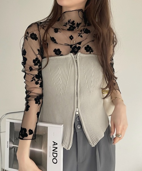 Ada.(エイダ)の「Wジップ ニット ビスチェ(ベスト・レディース・グレー/ベージュ/グリーン・FREE)」の21枚目の写真