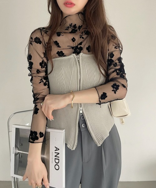 Ada.(エイダ)の「Wジップ ニット ビスチェ(ベスト・レディース・グレー/ベージュ/グリーン・FREE)」の22枚目の写真