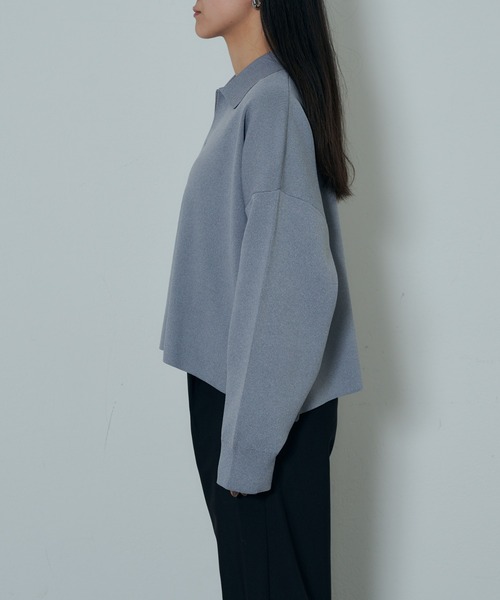 COLONY 2139(コロニートゥーワンスリーナイン)の「エステルヤーン衿付スキッパー(ニット/セーター・レディース・イエロー/ブラック/グレー・FREE)」の8枚目の写真