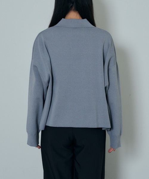 COLONY 2139(コロニートゥーワンスリーナイン)の「エステルヤーン衿付スキッパー(ニット/セーター・レディース・イエロー/ブラック/グレー・FREE)」の7枚目の写真