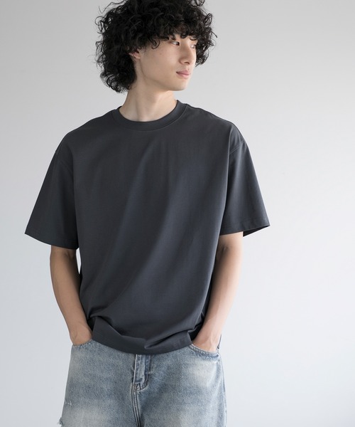 aimoha（アイモハ）の「aimoha men HEAVY COTTON BASIC TEE ベイシックTシャツ（Tシャツ/カットソー・メンズ・ホワイト/ブラック/グレー・LARGE/X-LARGE/XX-LARGE/XXX-LARGE/XXXX-LARGE）」の3枚目の写真