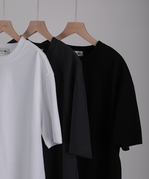aimoha（アイモハ）の「aimoha men HEAVY COTTON BASIC TEE ベイシックTシャツ（Tシャツ/カットソー・メンズ・ホワイト/ブラック/グレー・LARGE/X-LARGE/XX-LARGE/XXX-LARGE/XXXX-LARGE）」の6枚目の写真