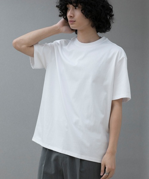 aimoha（アイモハ）の「aimoha men HEAVY COTTON BASIC TEE ベイシックTシャツ（Tシャツ/カットソー・メンズ・ホワイト/ブラック/グレー・LARGE/X-LARGE/XX-LARGE/XXX-LARGE/XXXX-LARGE）」の20枚目の写真