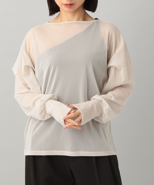 A part by（アパートバイ）の「ワンショルカップツキタンク（タンクトップ・レディース・オフホワイト/ブラック・FREE）」の3枚目の写真